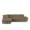 SCHLAFECKSOFA RATLO links 4/5-Sitzer mit Bettkasten, hellbraun - Hellbraun/Silberfarben, Textil (270/190cm) - KONSIMO®