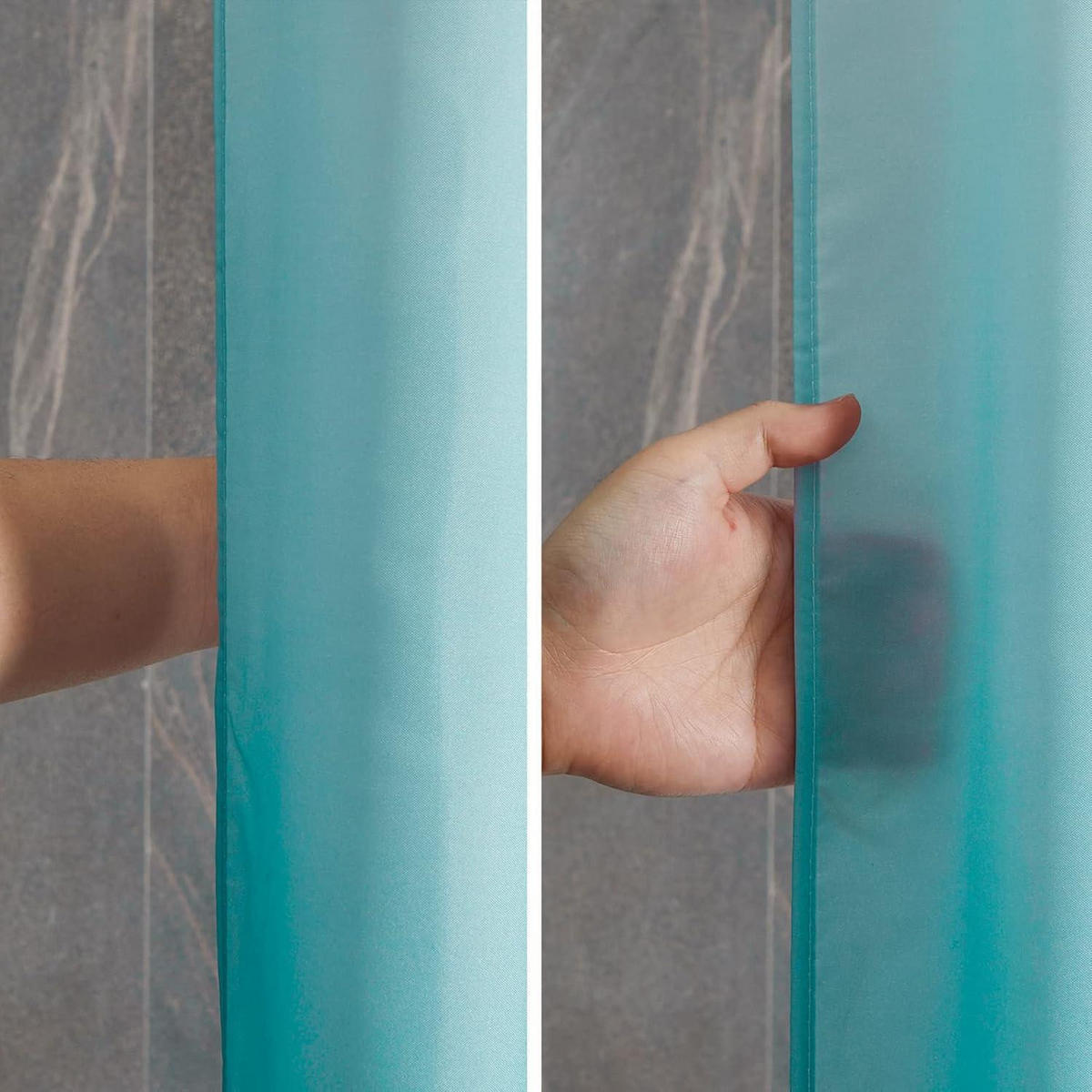 DUSCHVORHANG Textil Aquamarine 100 x 200 cm - Türkis, Textil (100/200cm)