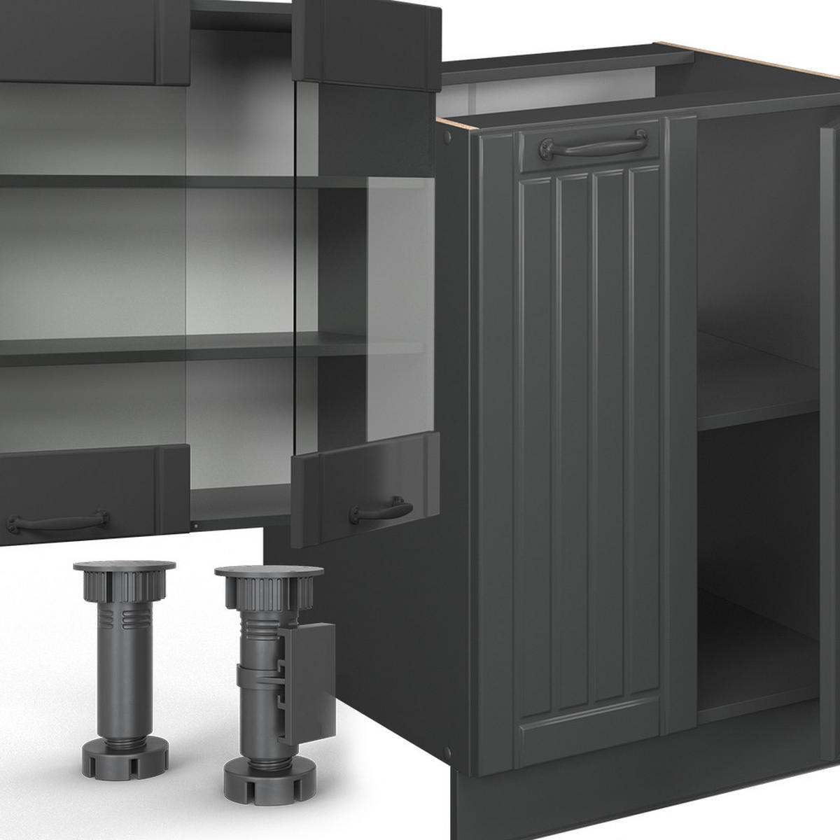 KUCHYŇSKÝ KOUT Fame-Line Tmavě šedá - tmavě šedá/antracitová, kompozitní dřevo (300/81.6/46cm) - Vicco