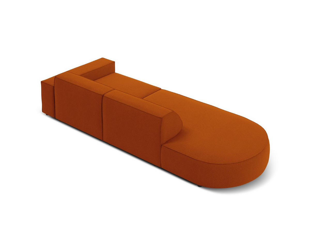 LINKES-SOFA Jodie aus strukturiertem Stoff terrakotta 3 Sitzplätze - Terra cotta, Textil (102/70/262cm) - Micadoni