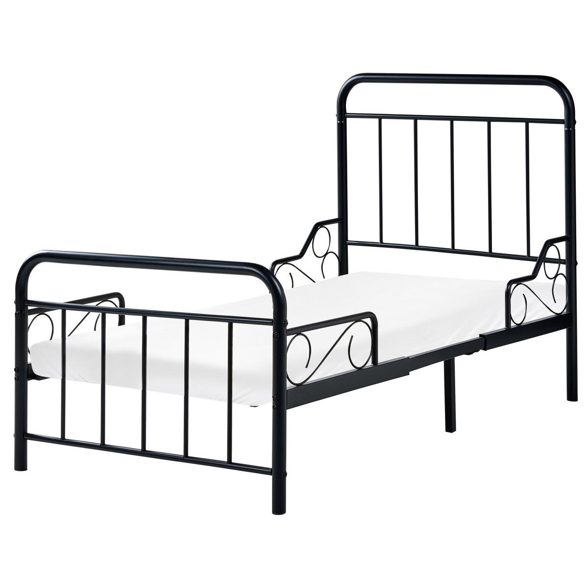 DĚTSKÁ POSTEL rostoucí Kov 90/200 cm Černá Anais - černá, kov (90/200cm) - Beliani