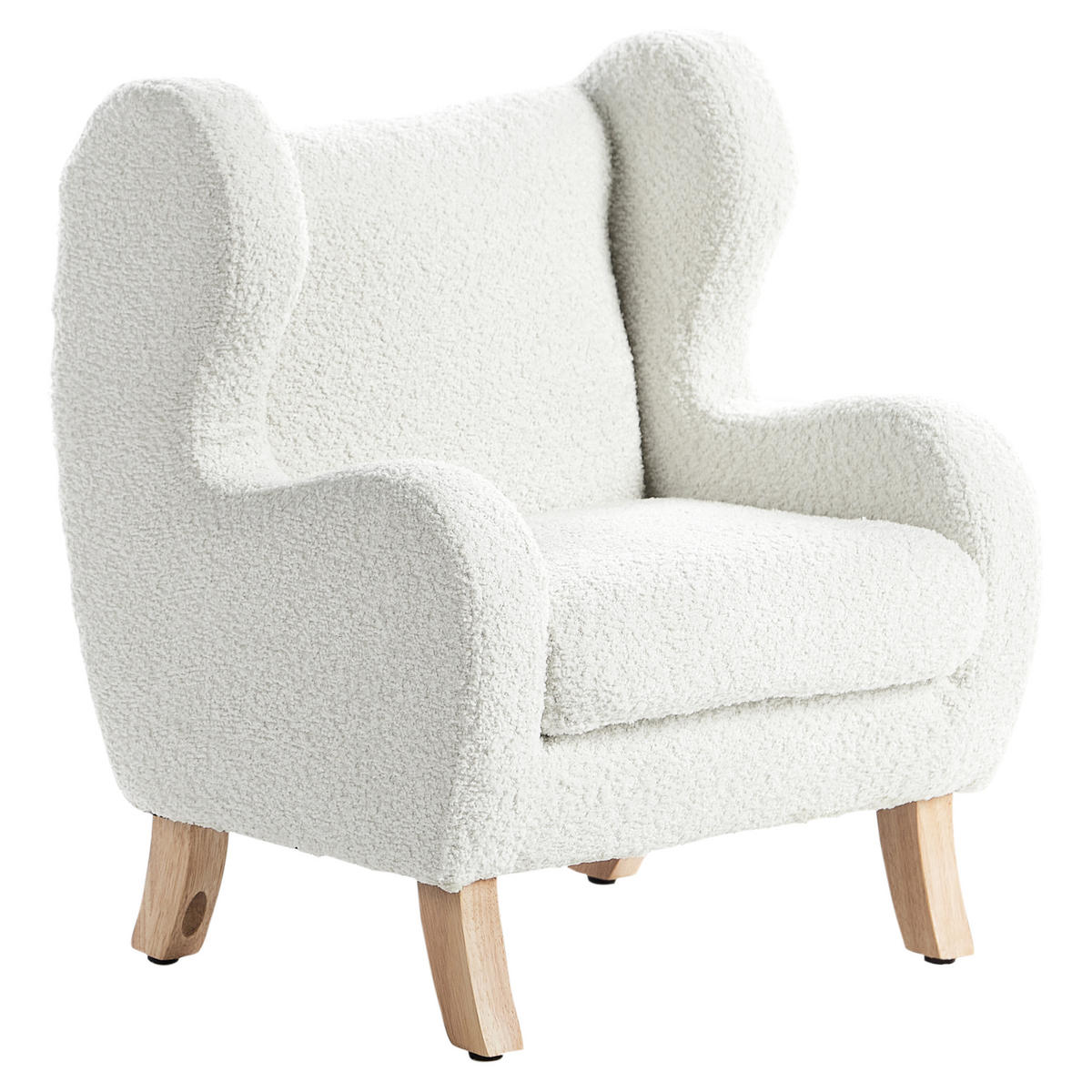 KINDERSESSEL Bouclé Cremeweiß Farum - Weiß, Textil (45/55/41cm) - Beliani