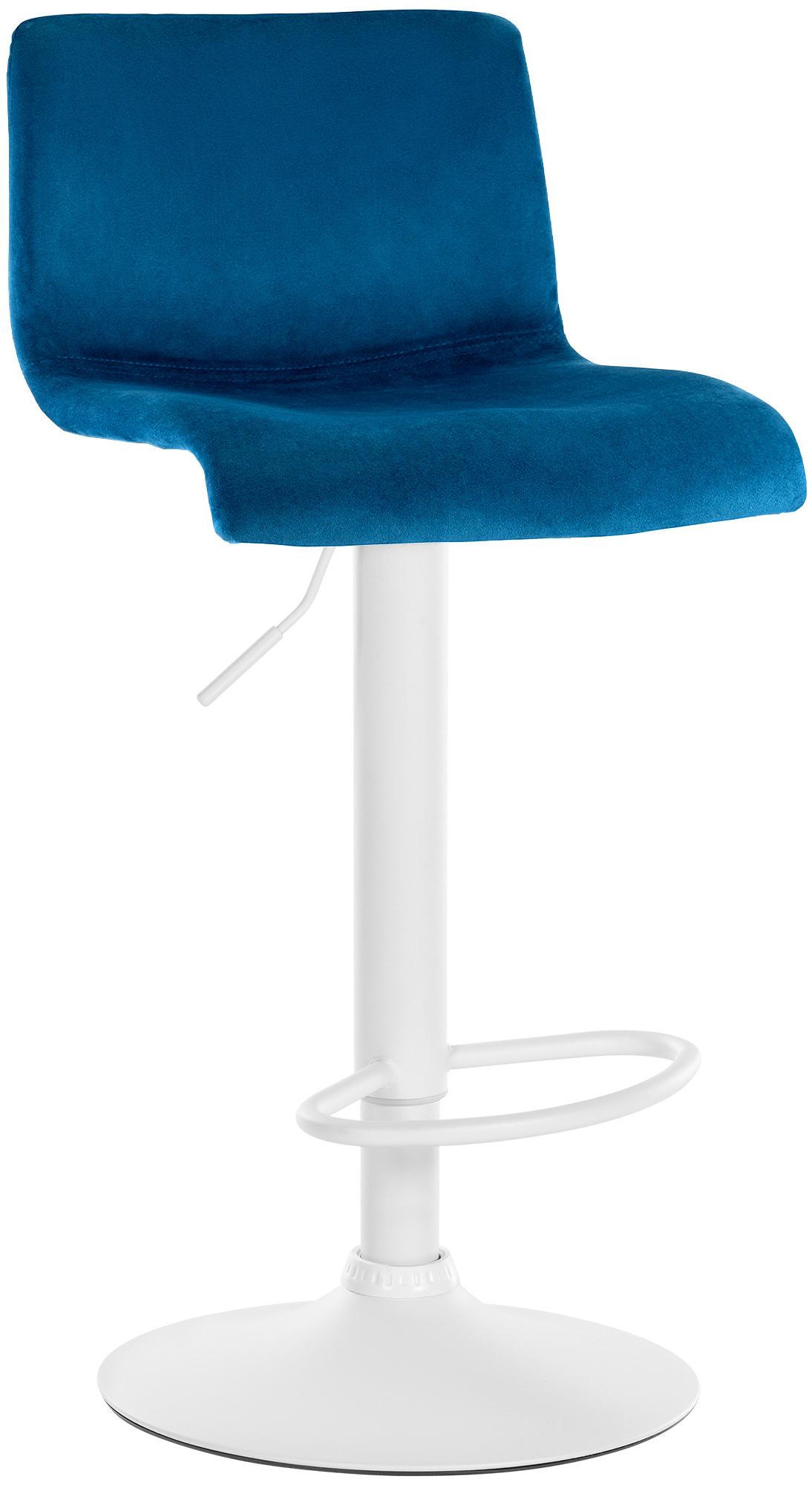 BARHOCKER Samt Blau - Blau, Textil (39/83/36cm) - CLP