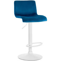 BARHOCKER Samt Blau - Blau, Textil (39/83/36cm) - CLP