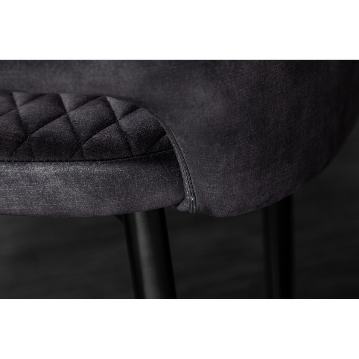 STUHL PARIS Samt Grau - Grau, Textil (56/81/57cm) - riess-ambiente
