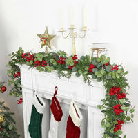 WEIHNACHTSGIRLANDE 2-teiliges Set 190 cm mit roten Beeren - Multicolor, Kunststoff (190cm)