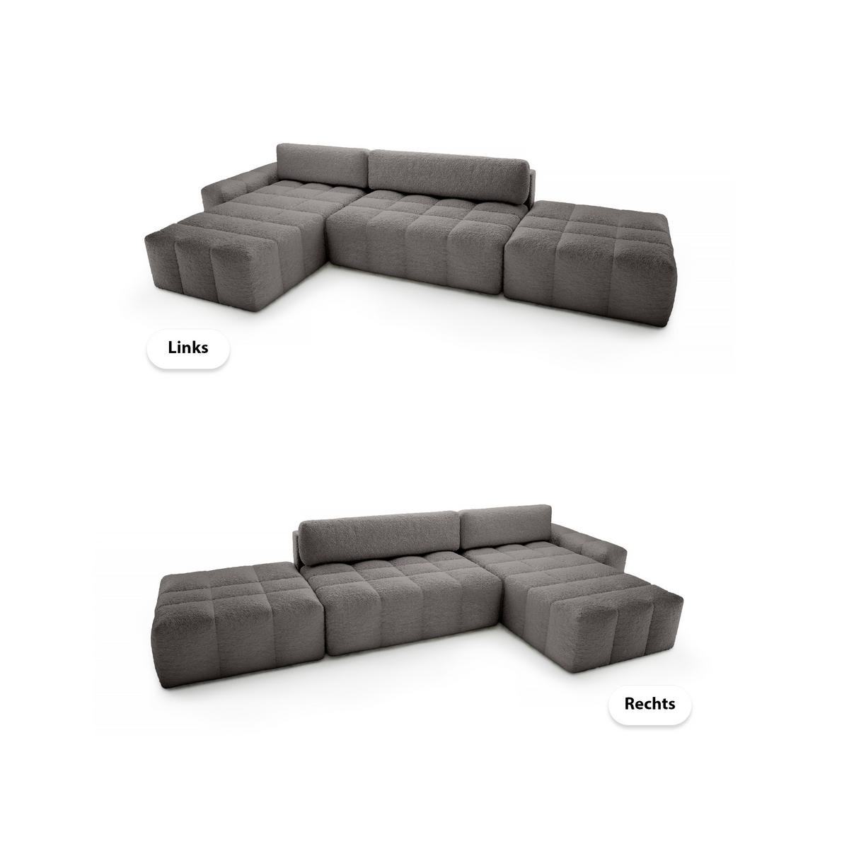 ECKSOFA mit Schlaffunktion Liptitz La, Grau - Grau, Textil (100/363cm) - Fedve