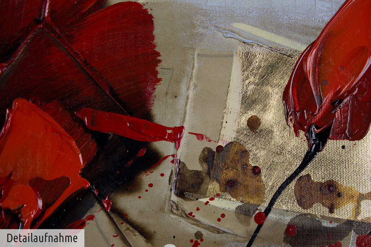 ÖLGEMÄLDE 100/50 cm - Rot, Holz/Textil (100/50cm) - KUNSTLOFT