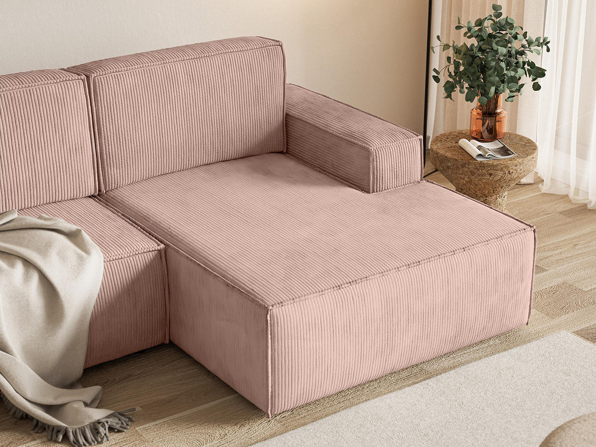 ECKSOFA KOKKO MINI mit Schlaffunktion, Rose - Pink, Textil (240/167cm) - Fedve