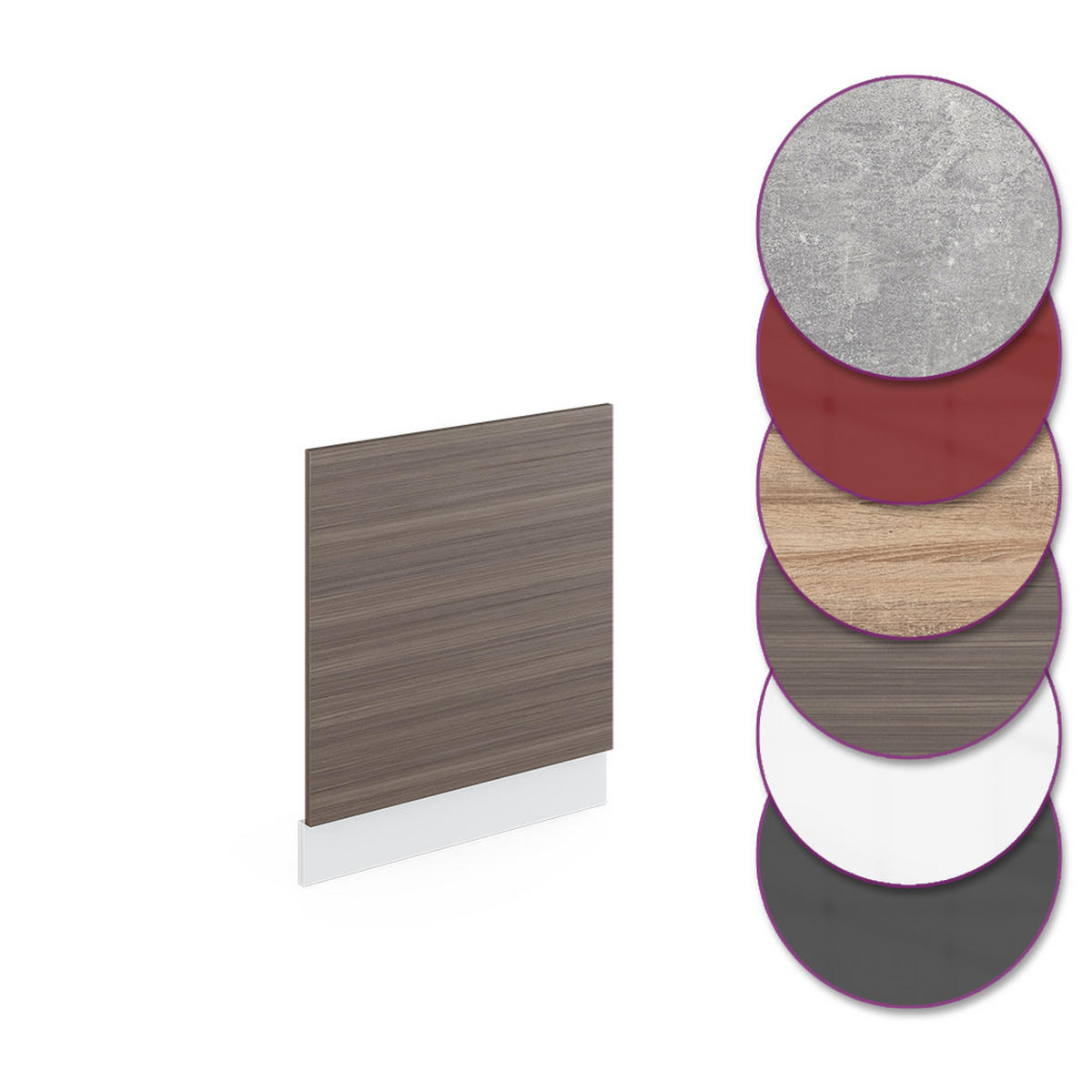FRONTBLENDE R-Line Grau 60 cm ohne AP - Weiß/Braun, Holzwerkstoff (60/57.2/1.6cm) - Vicco