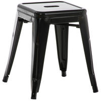 SITZHOCKER Arvida schwarz - Schwarz, Metall (40/46/40cm) - TPFLiving
