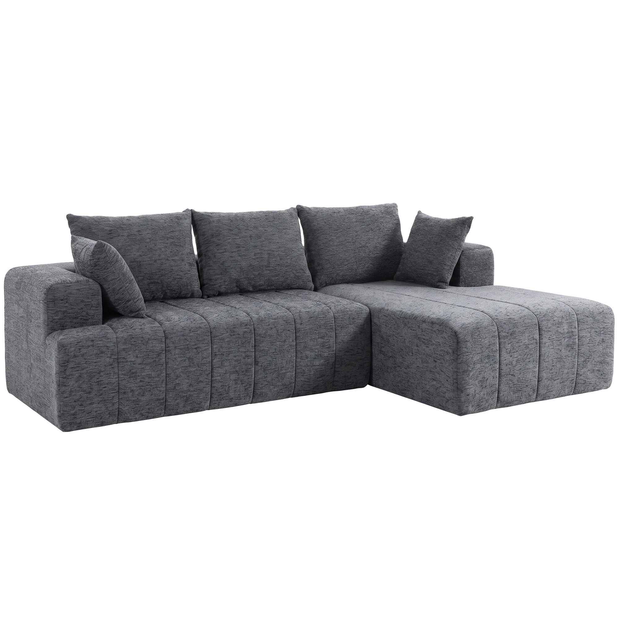 ECKSOFA Chenille 100 Polyester Grau - Grau, Textil (158/256cm) - HOMCOM