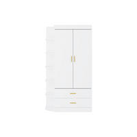 KLEIDERSCHRANK - 100 cm x 49.5 cm - Holz, Platte - Weiß, Goldfarben GRIMORI - Goldfarben/Weiß, Holz (100/180.2/49.5cm) - Vente-Unique
