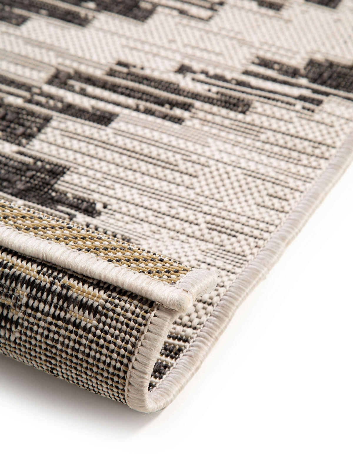 OUTDOORTEPPICH Cleo Weiß/Schwarz 120x170 cm - Weiß, Textil (120/170cm) - benuta Nest