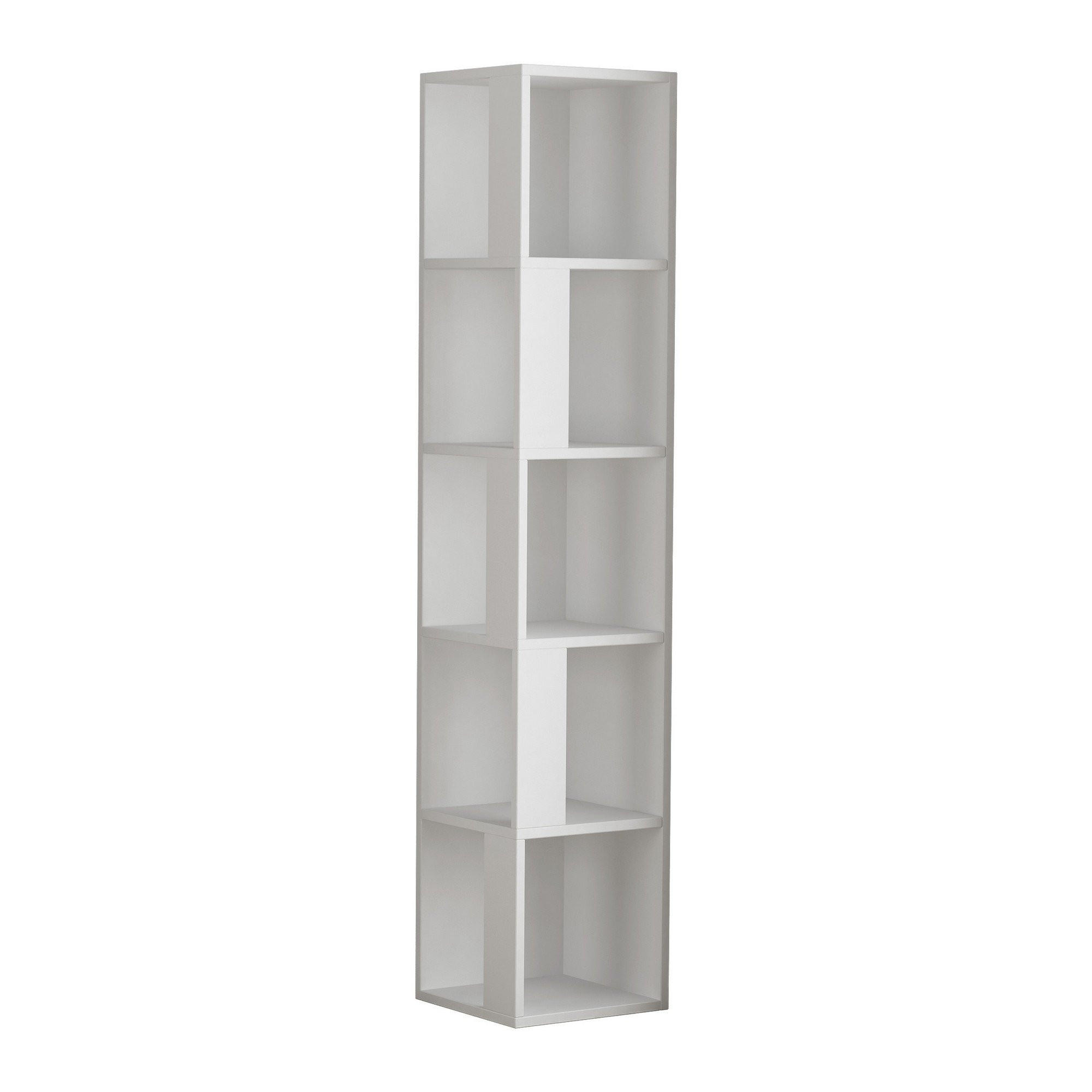 ECKREGAL 5 Regale weiß H161 cm - Piano - Weiß, Holzwerkstoff (34/161/34cm) - Calicosy