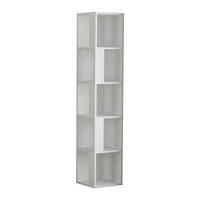 ECKREGAL 5 Regale weiß H161 cm - Piano - Weiß, Holzwerkstoff (34/161/34cm) - Calicosy