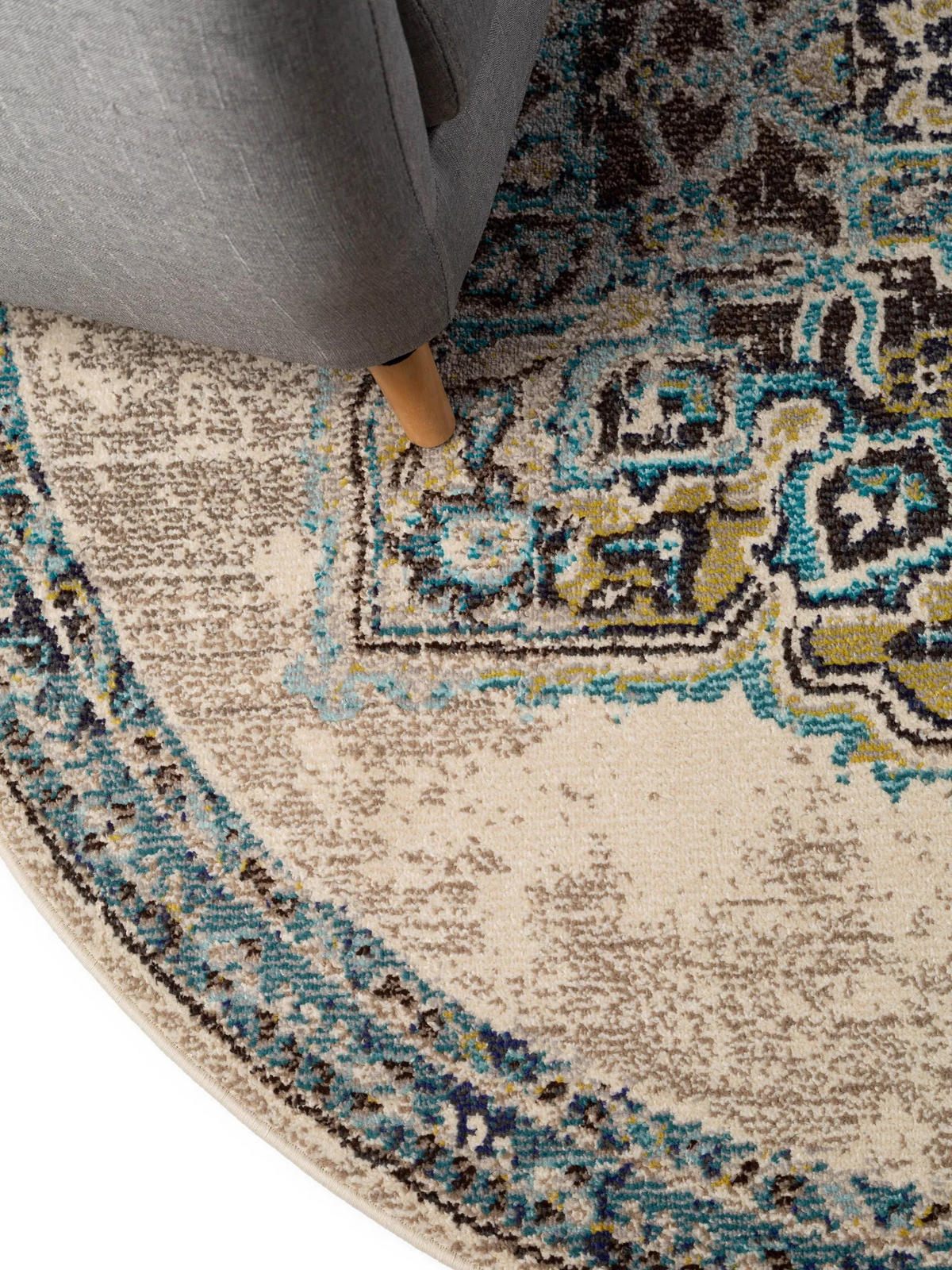 OKRUGLI tepih Casa bež ø 120 cm - bež, tekstil/prirodni materijali (120/120cm) - benuta Nest