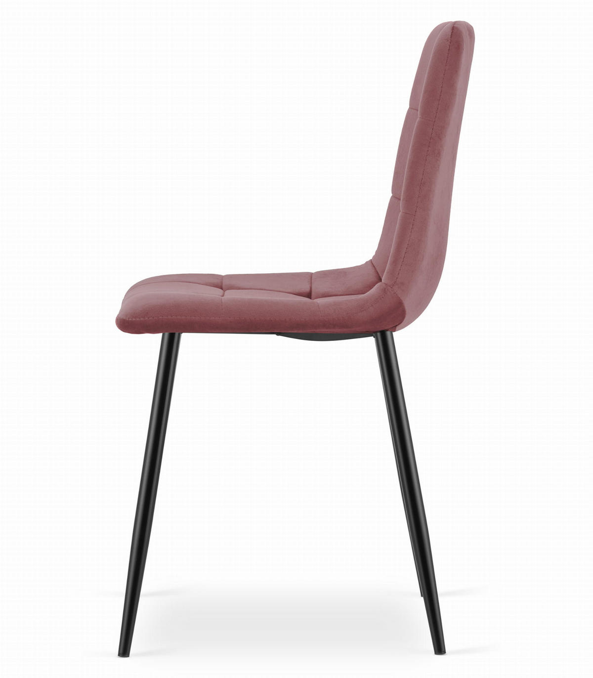 ESSZIMMERSTUHL 2-er Set PYRA rosa Sitz, schwarze Beine - Pink/Schwarz, Textil (45/87/50.5cm) - Valora