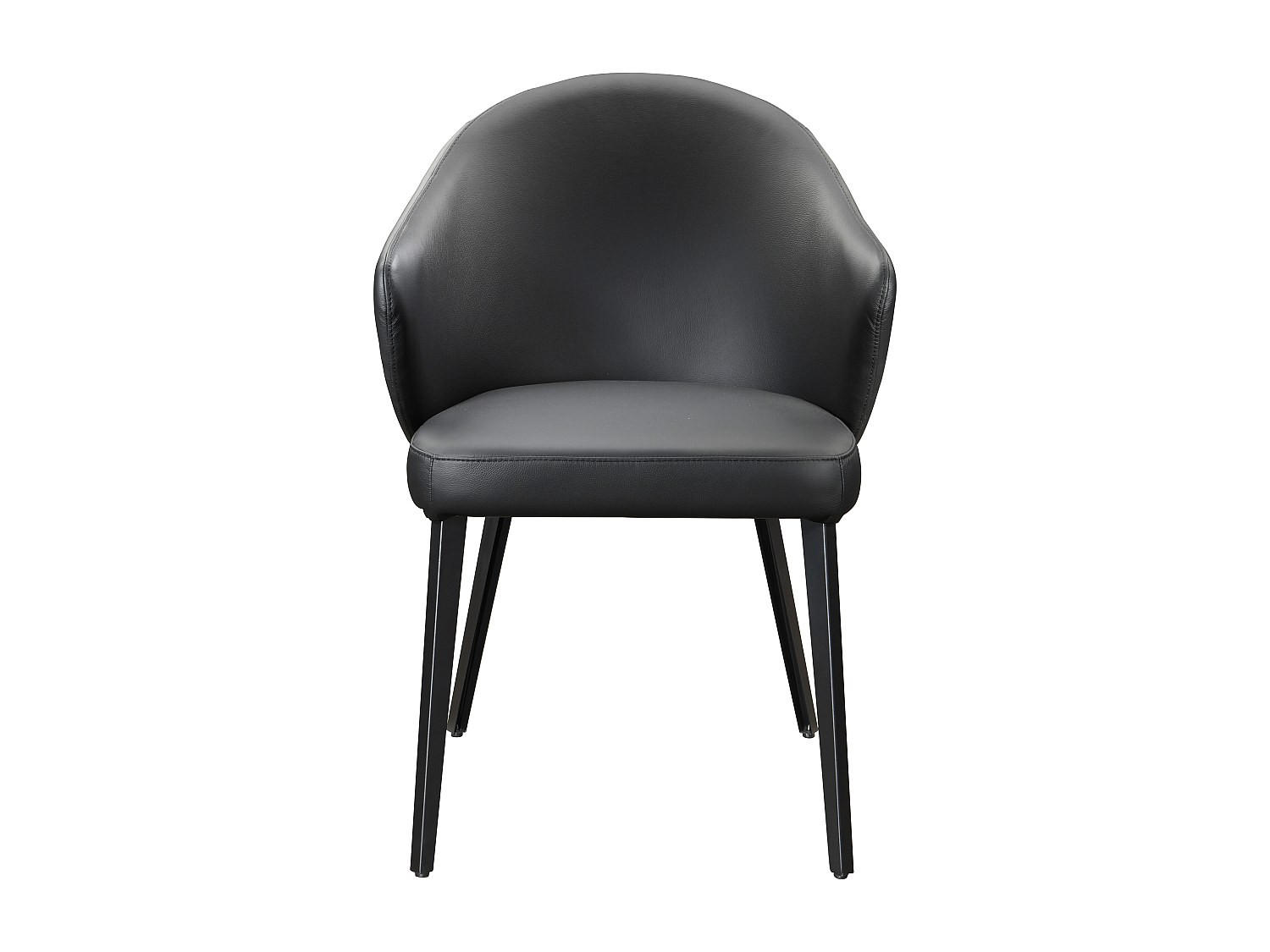 STUHL - 58 cm x 62.5 cm - Leder - Schwarz - MIBELLY - Schwarz, Leder (58/84/62.5cm) - Vente-Unique