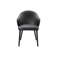 STUHL - 58 cm x 62.5 cm - Leder - Schwarz - MIBELLY - Schwarz, Leder (58/84/62.5cm) - Vente-Unique