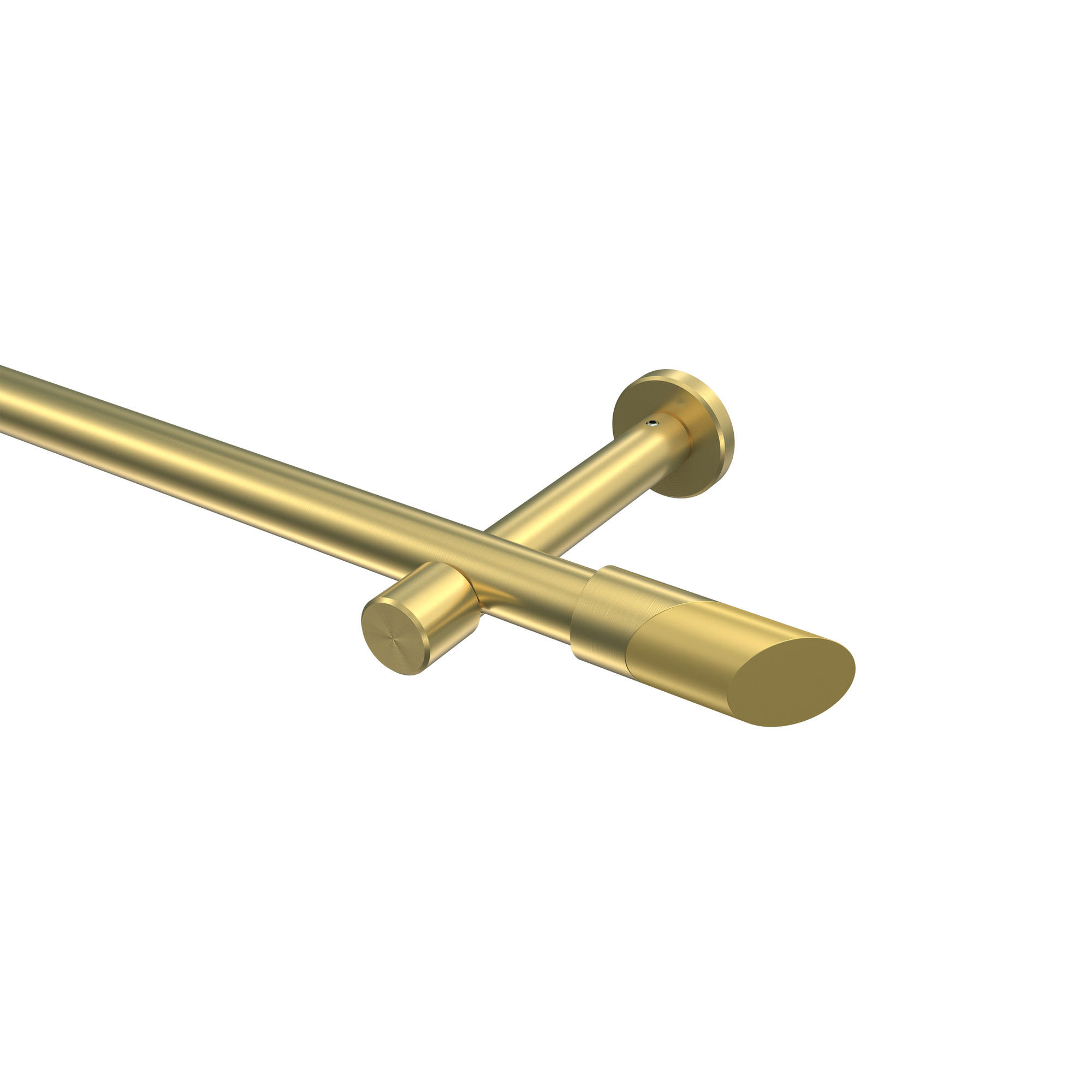 GARDINENSTANGEN-SET Prestige Verano 540 cm (geteilt in 3 x 180 cm), 1-läufig (ohne Ringe), 20 mm Ø Messing-Optik - Messingfarben/Goldfarben, Metall (540cm) - INTERDECO