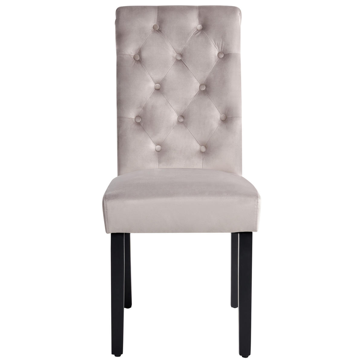 JÍDELNÍ ŽIDLE sada 2 ks Sametová látka Šedá Velva - šedá, dřevo/textil (46/98/52cm) - Beliani
