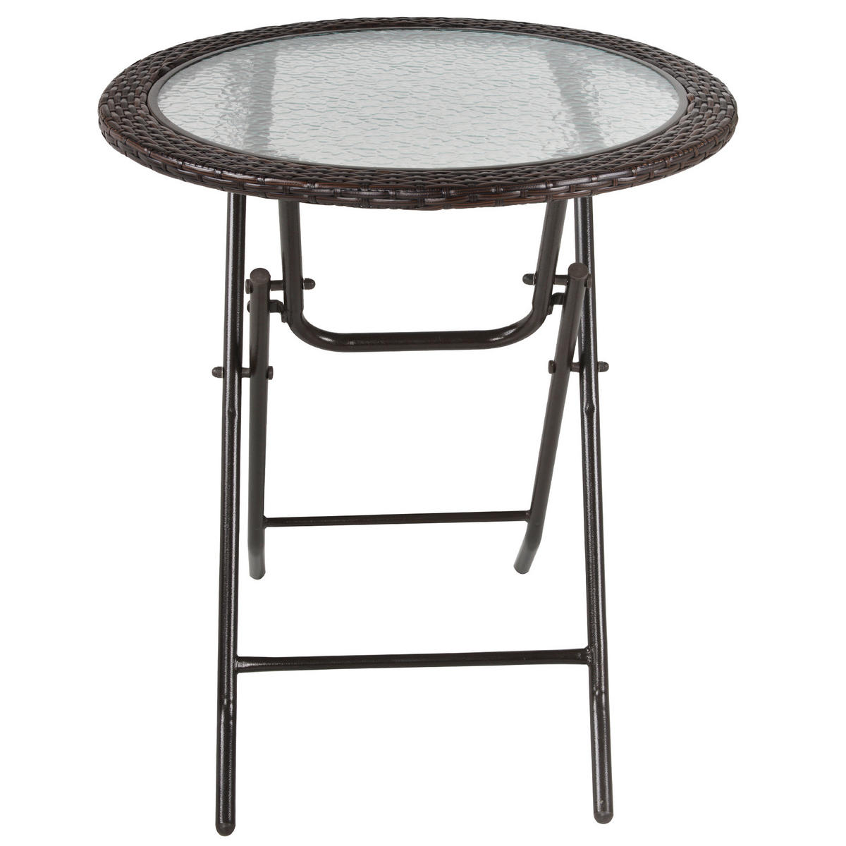 ESSTISCH, Braun, Stahl, Hartglas, PE - Braun, Kunststoff (68/68/73cm) - Outsunny