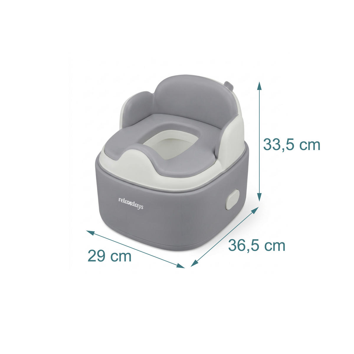 NOČNÍK Šedá Bílá 4-v-1 s víkem - různobarevná, plast (36.5/29cm) - Relaxdays