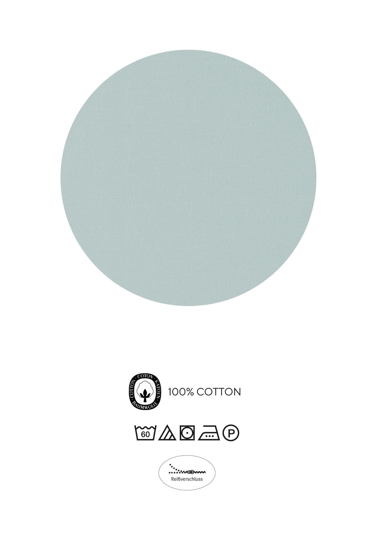 BETTWÄSCHE-GARNITUR Satin Wand ciel, 135x200 cm + 80x80 cm - Hellblau, Textil (135/200cm) - biberna