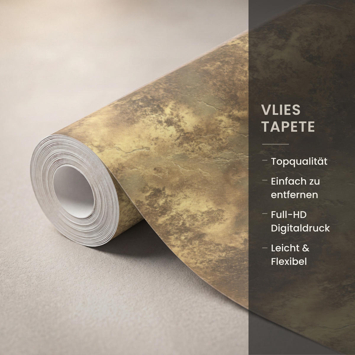 TAPETE - Antik - Metallic-Look - Gold - 140x220 cm - Messingfarben, Papier (140/220cm) - OnlyWow