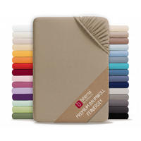 SPANNBETTTUCH Premium Jersey taupe, 140x200 cm - 160x200 cm - Taupe, Textil (160/200cm) - biberna