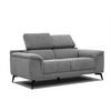 SOFA FIERO 2-Sitzer, grau - Schwarz/Grau, Holzwerkstoff/Textil (170/82/103cm) - Courtois Laville