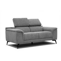 SOFA FIERO 2-Sitzer, grau - Schwarz/Grau, Holzwerkstoff/Textil (170/82/103cm) - Courtois Laville