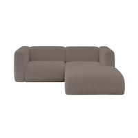 ECKSOFA Ottomane Rechts MIRA-L1 227x179x89 Braun Bouclé - Dunkelbraun/Schwarz, Holzwerkstoff/Kunststoff (227/179cm) - ALTDECOR