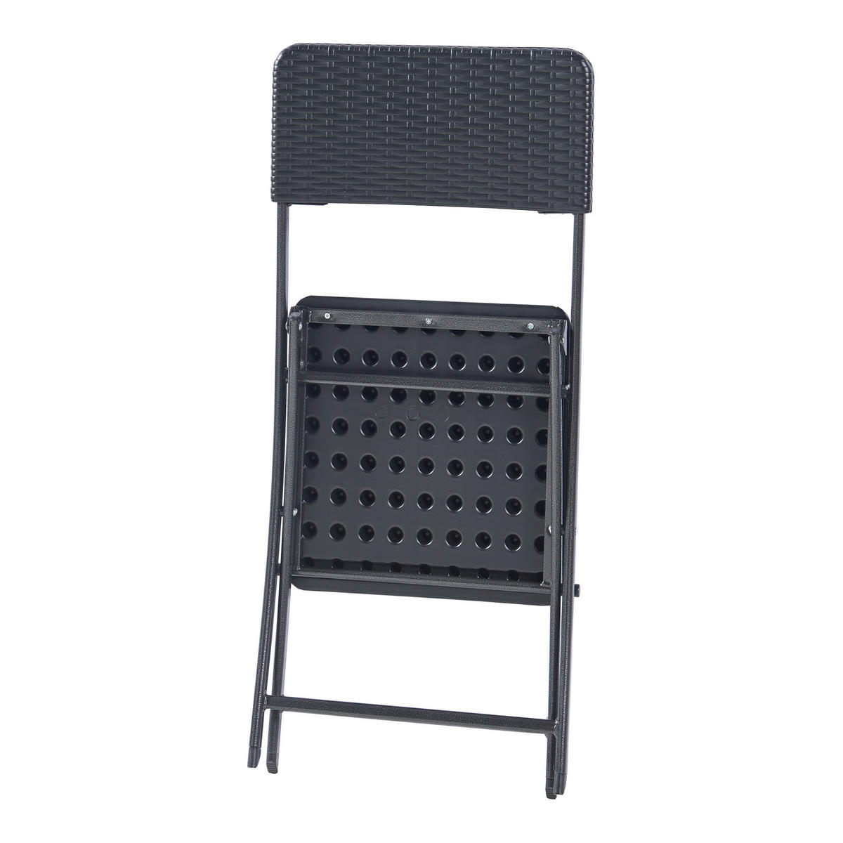 KLAPPSTUHL-SET 2 TLG. Mark - Schwarz, Kunststoff/Metall (45/81/58cm) - [en.casa]