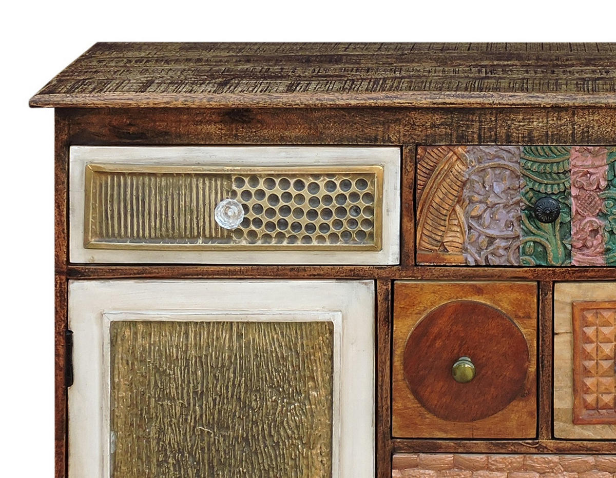 SIDEBOARD Ivar Holz Mehrfarbig 111x125x35cm - Multicolor, Holz (125/111/35cm) - DELUKE