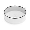 AUFSATZWASCHBECKEN rund - Keramik - Weiß mit schwarzer Umrandung - 36 cm - LENISO II - Schwarz, Keramik (36/12/36cm) - Vente-Unique
