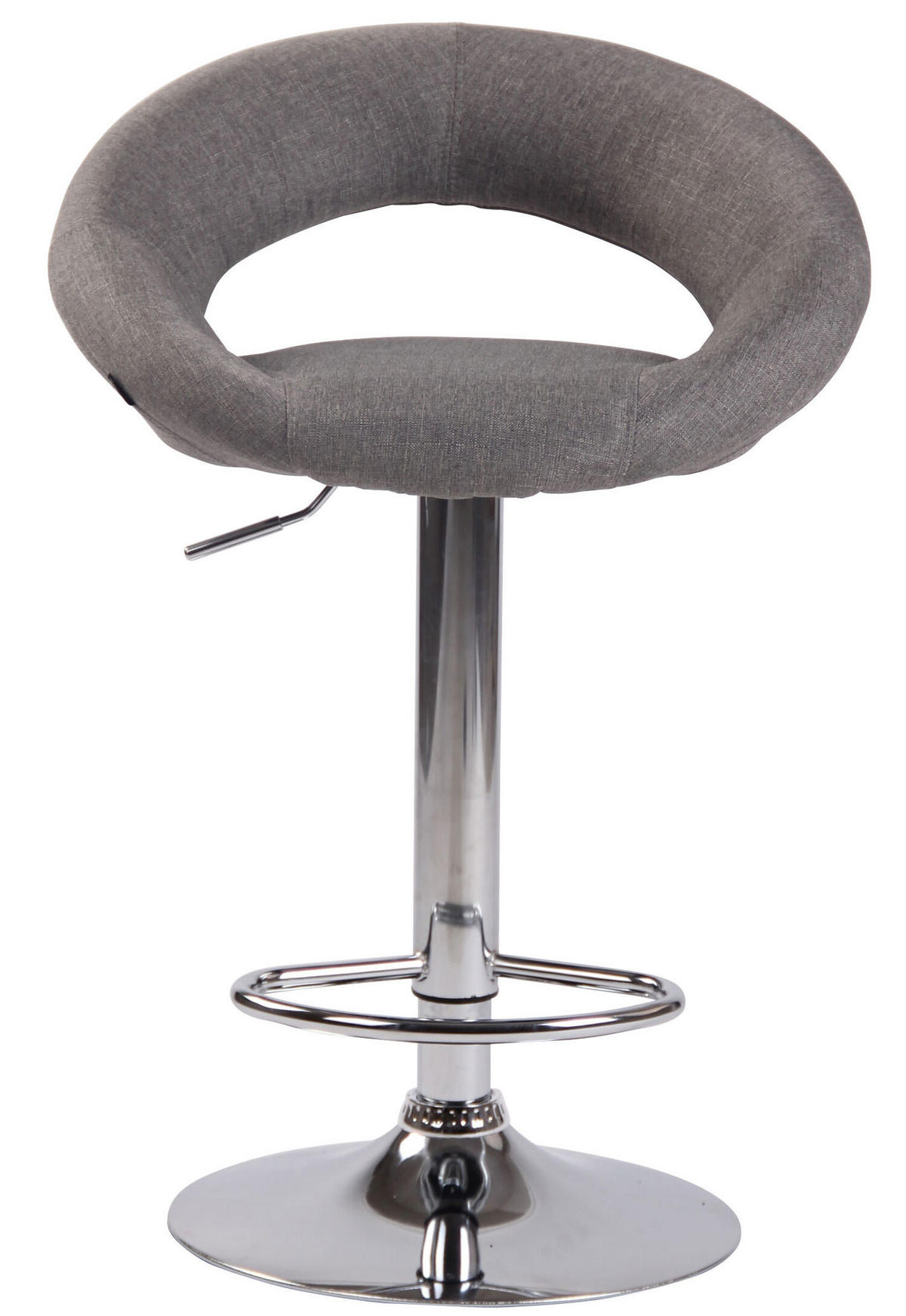 BARHOCKER Olin, Gestell Metall in Chromoptik, Stoff Grau - Chromfarben/Grau, Textil/Metall (53/100/47cm) - TPFLiving