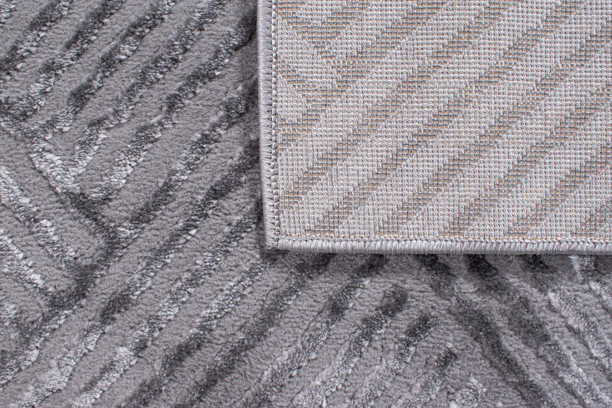 TEPPICH mit grafischem Muster in Grau Bianca 160x230 cm - Grau, Textil (160/230cm) - Nazar Rugs