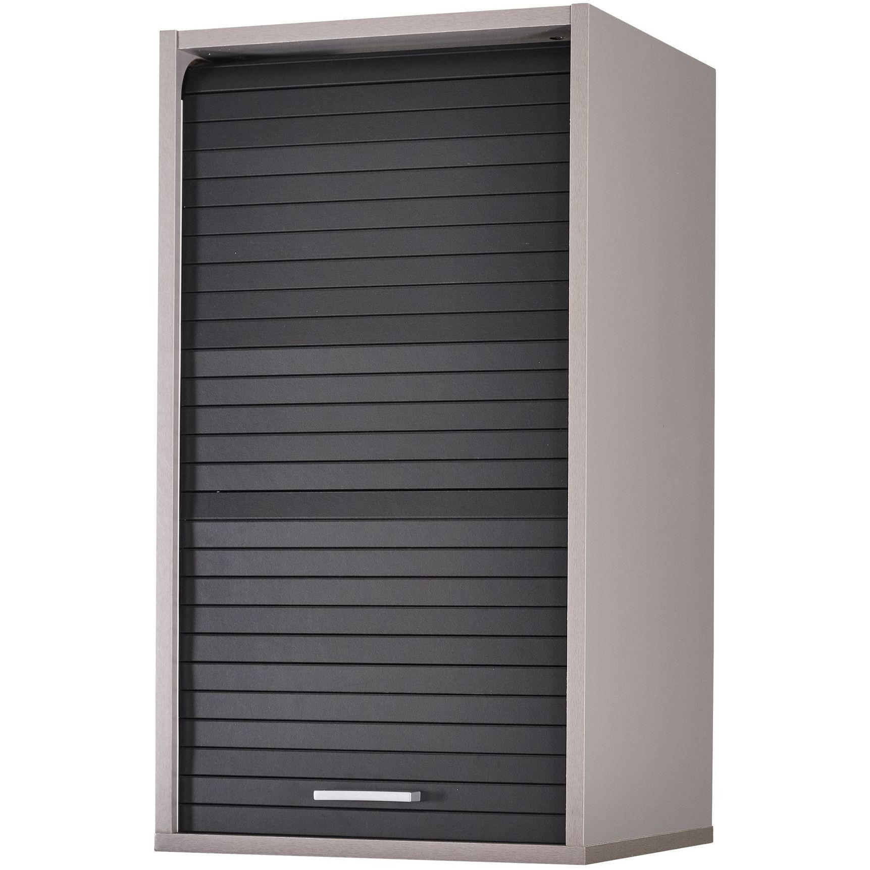 KÜCHENOBERSCHRANK mit Rolladentür 35/40/72cm - Alufarben, Holzwerkstoff (40/72/35cm) - Simmob