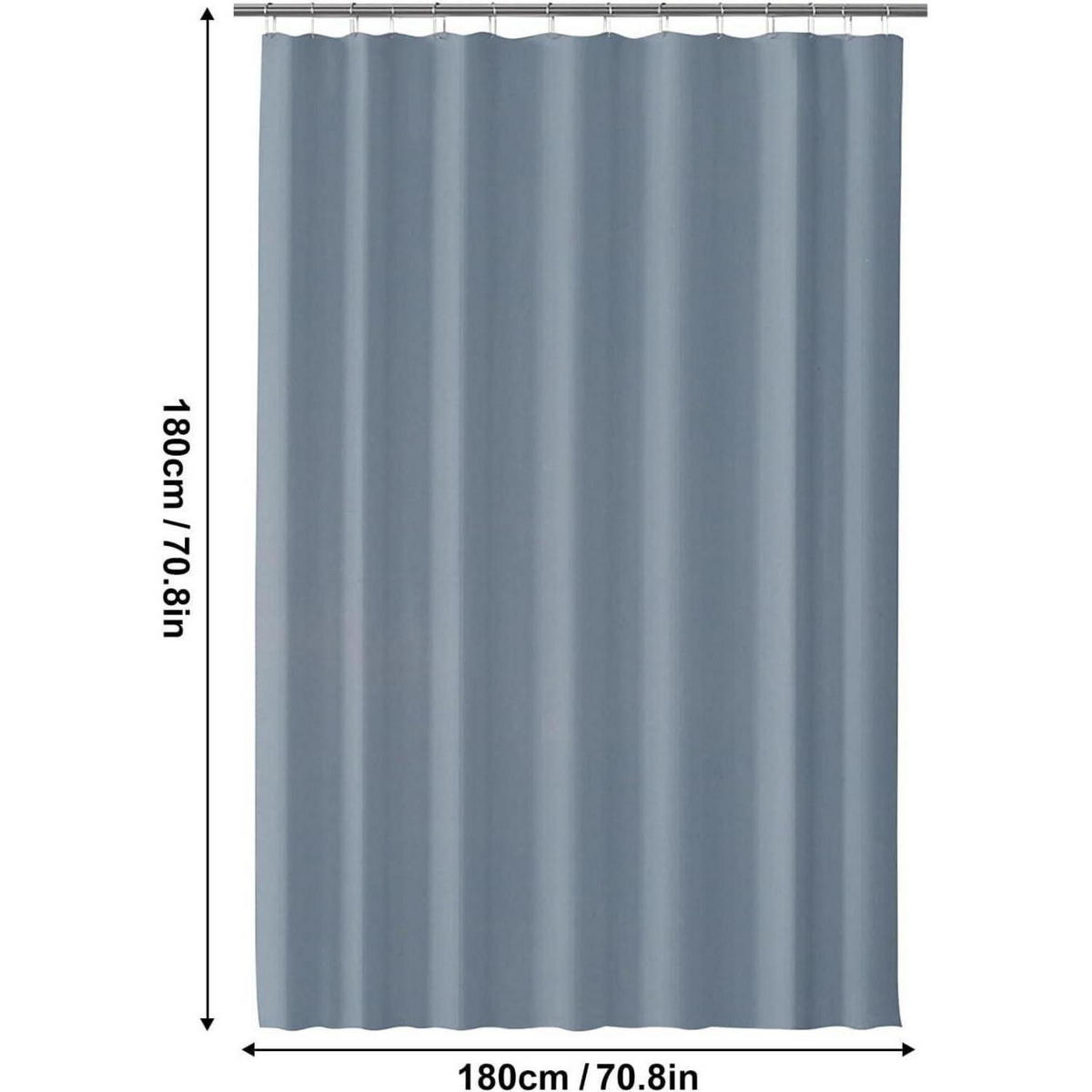 DUSCHVORHANG Blau 180 x 180 cm - Blau, Kunststoff (180/180cm)