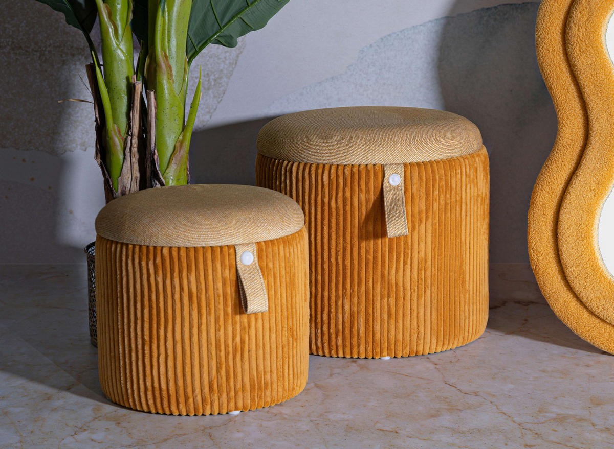 POUF mit Stauraum Bolzano - Orange, Textil (38/38/38cm) - Mauro Ferretti