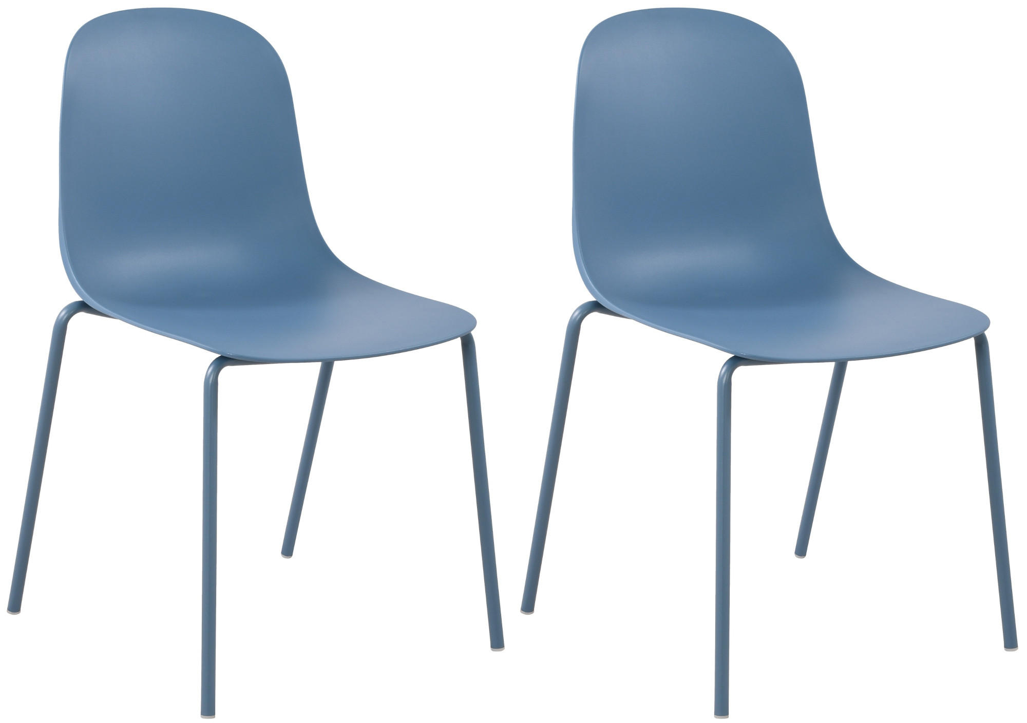 STAPELSTUHL 2er Set Kunststoff Blau - Blau, Kunststoff/Metall (51/85/53cm) - CLP