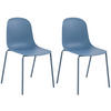 STAPELSTUHL 2er Set Kunststoff Blau - Blau, Kunststoff/Metall (51/85/53cm) - CLP