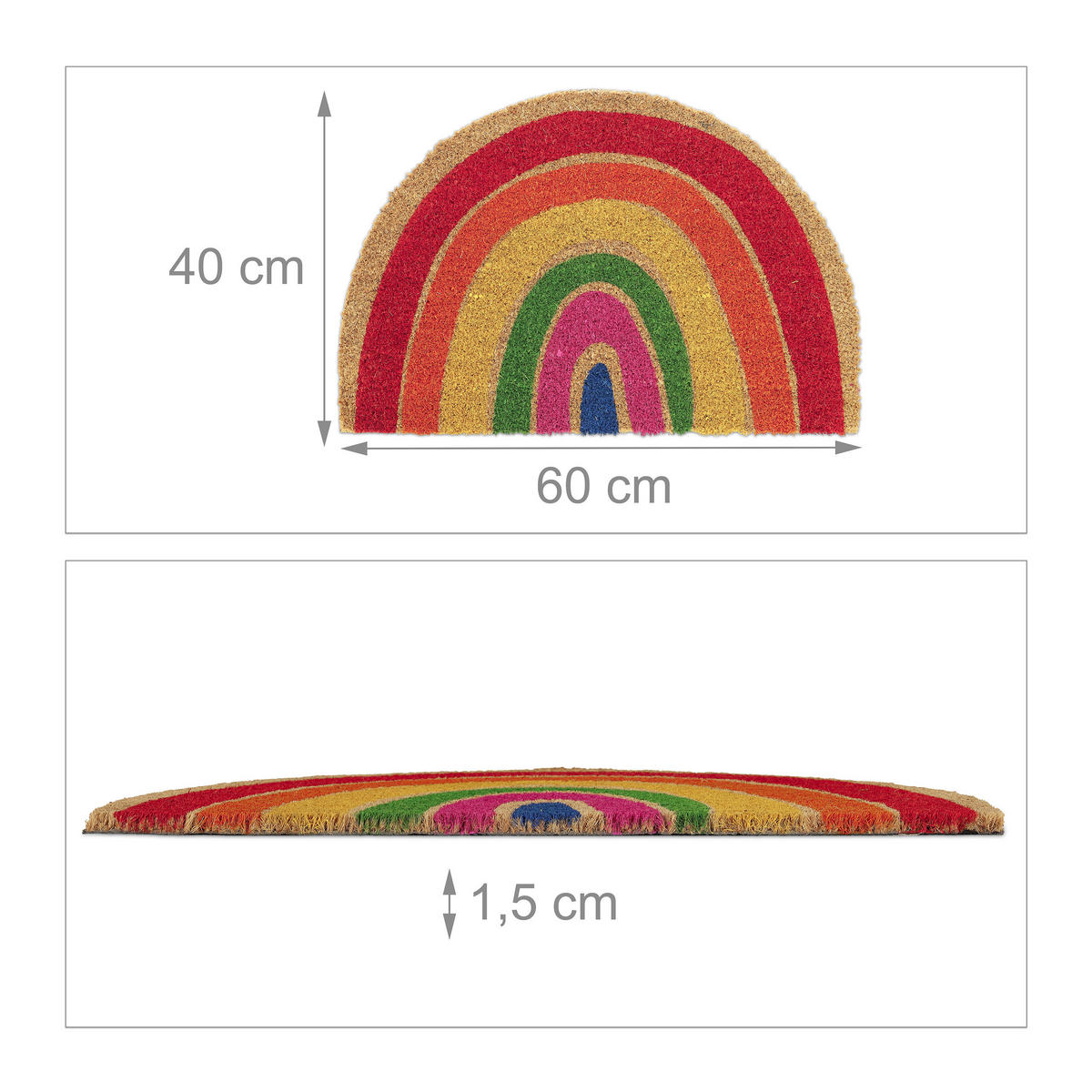 FUSSMATTE - Multicolor, Kunststoff/Textil (60/40cm) - Relaxdays