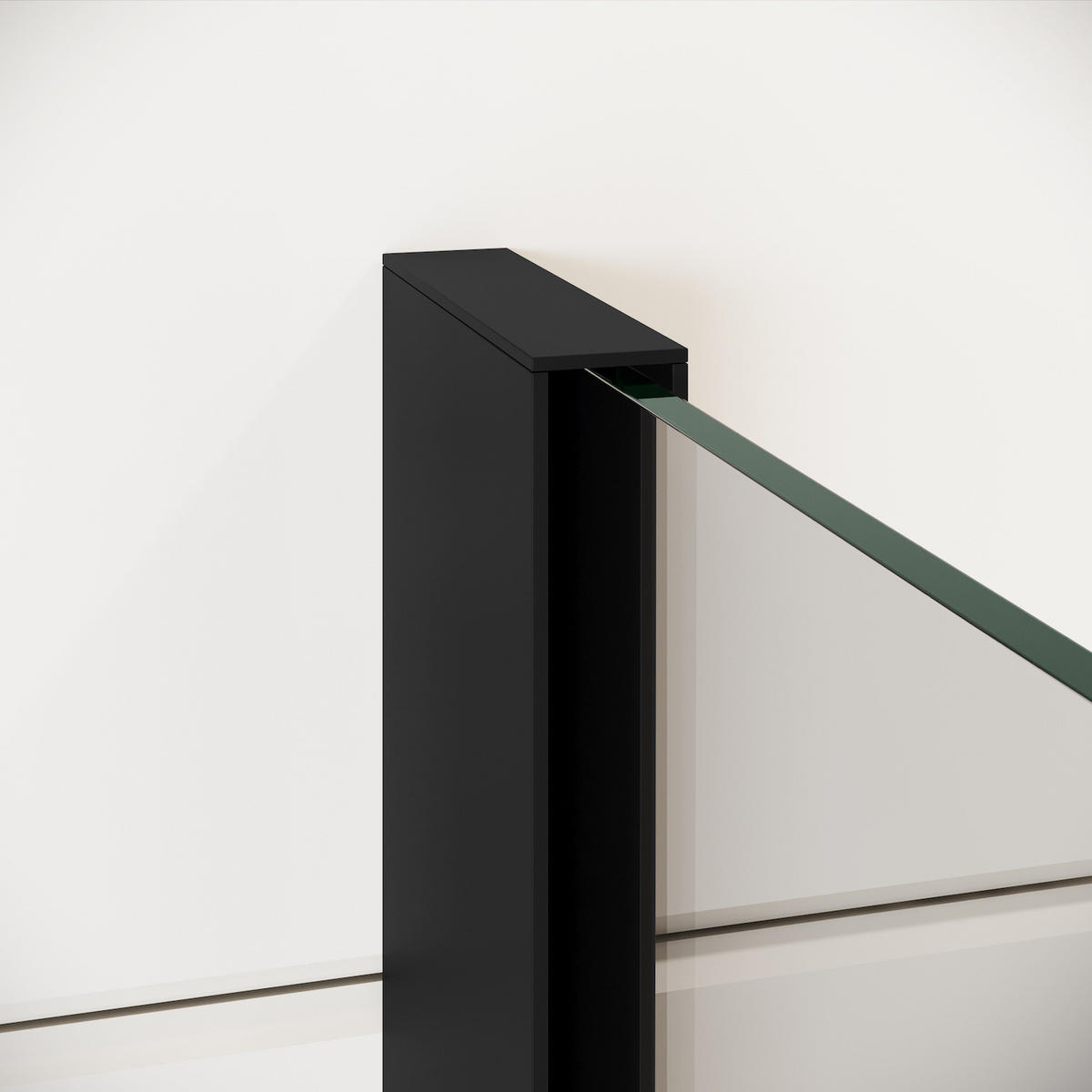 DUSCHWAND Florida - 100 x 200 cm - Schwarz - Walk-In Duschabtrennung aus Sicherheitsglas - Schwarz, Glas (100/200cm) - Badplaats