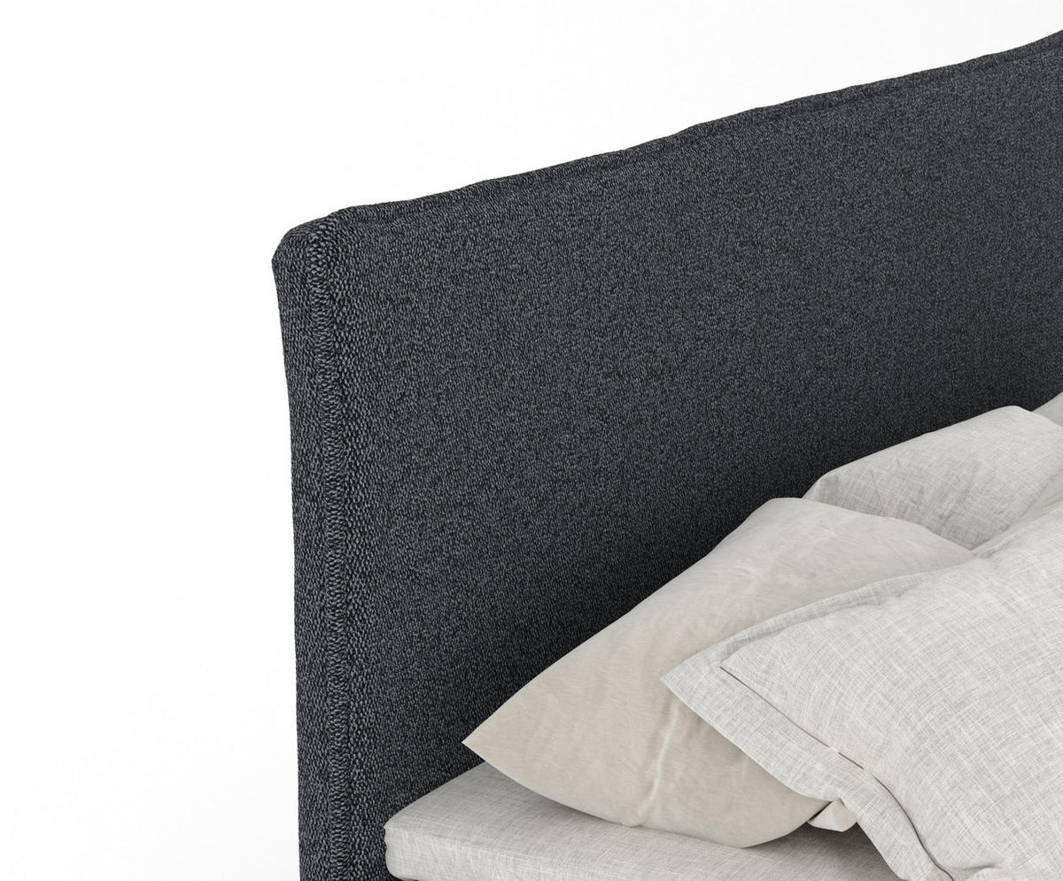 BOXBETT Peru Schwarz 200/200 cm im Webstoff - Schwarz, Holz/Holzwerkstoff (200/200cm) - Maison de Reve