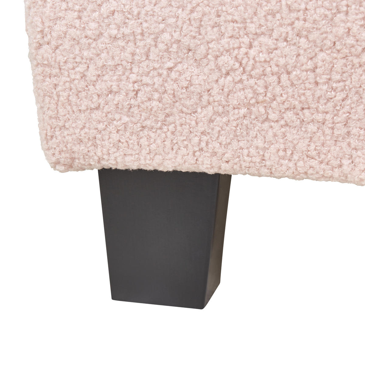 POLSTERBETT Rosa-Dunkler Holzfarbton 90-200 cm Roanne - Pink/Dunkelbraun, Textil (90/200cm) - Beliani