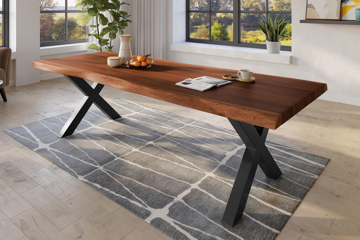 ESSTISCH TITAN - Schwarz/Braun, Holz (110/280/79cm) - SAM