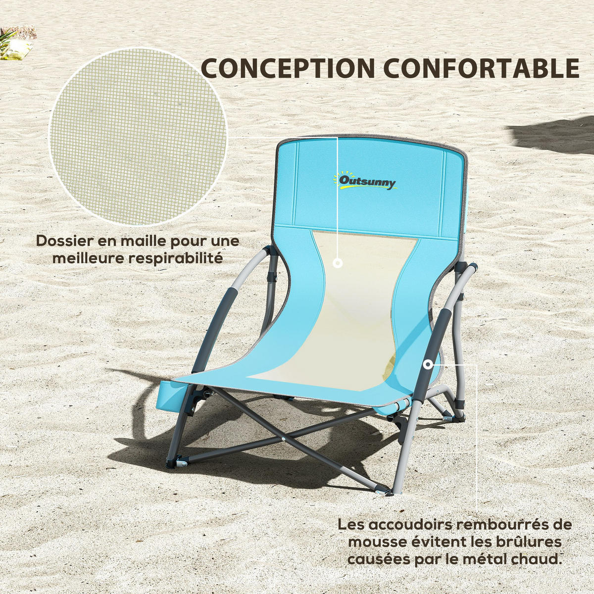 GARTENKLAPPSESSEL DE-15661 2er-Set, mit Getränkehalter & Tragetasche Blau - Blau, Metall (55/62/58cm) - ComfortXL